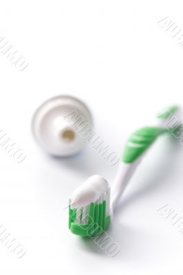 toothpaste and toothbrush