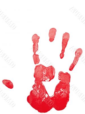 hand print in red