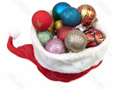 christmas hat with Christmas balls