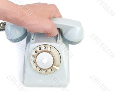 old phone against white