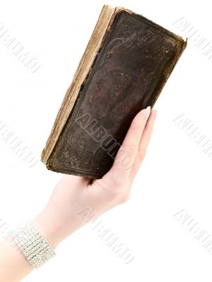 book in woman hand