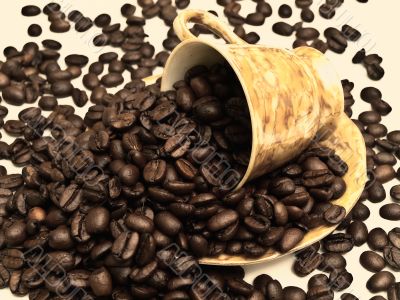 cup and spilled coffe