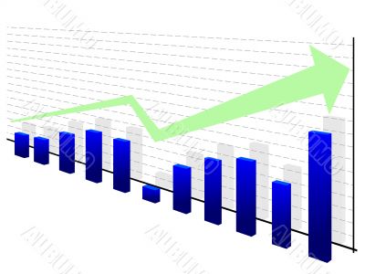 Graph with green arrow