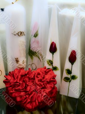 heart and candles