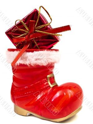 red christmas boot