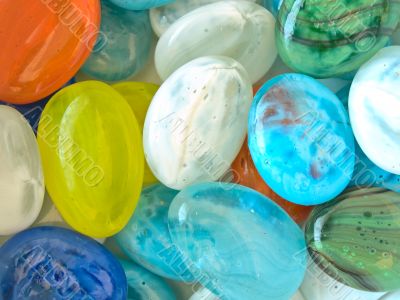 multicolored glass stones