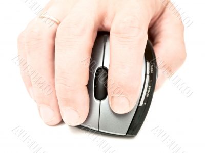Hand on mouse