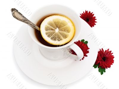 tea with flower