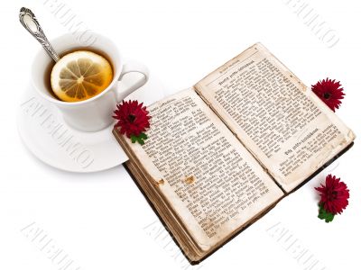 tea and book