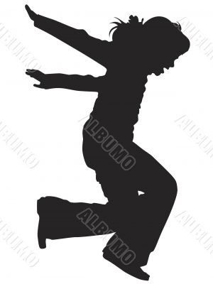 silhouette of young girl