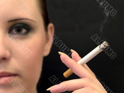 woman with cigarette