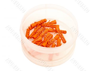 orange dowel pins