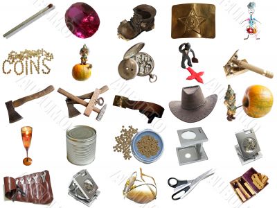 set from different everyday items