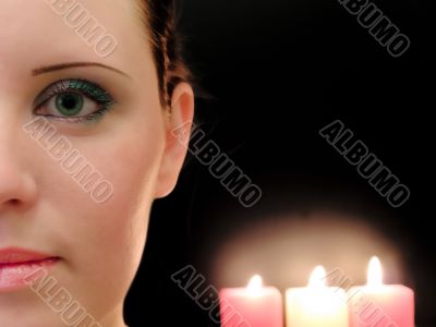 woman and candles