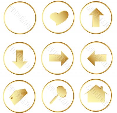 gold round web buttons