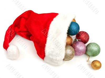 christmas hat with Christmas balls