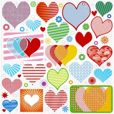 background collection heart rasterized graphic