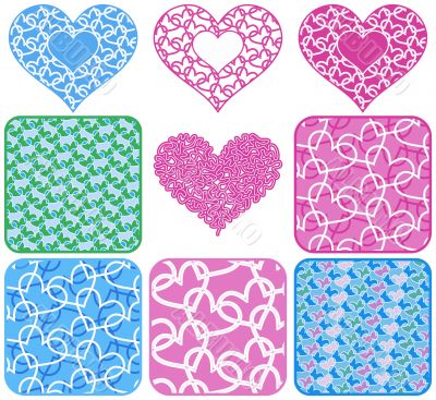 background collection heart rasterized graphic