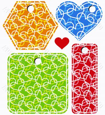 Collection of card  different color heart