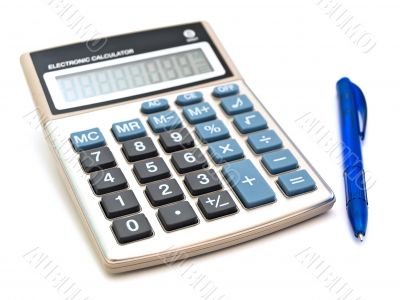 calculator and pen