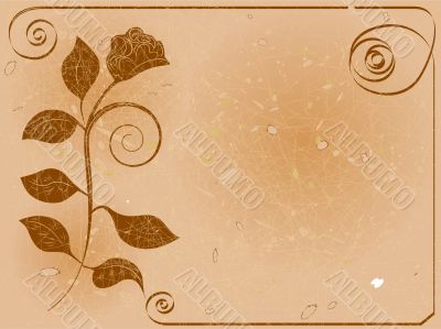 vector rose frame in beige