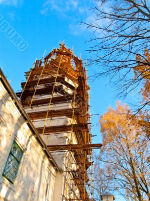scaffolding at church