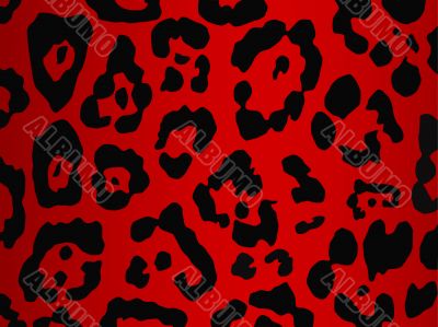 vector leopard in red