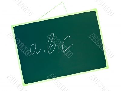 school blackboard with a b c
