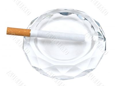 ashtray and cigarette