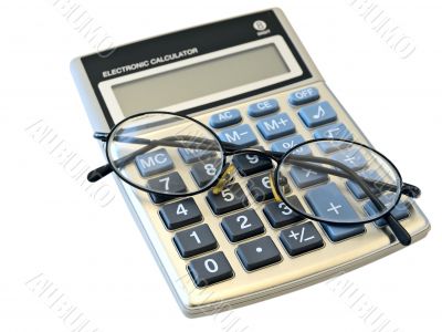 calculator and glasses