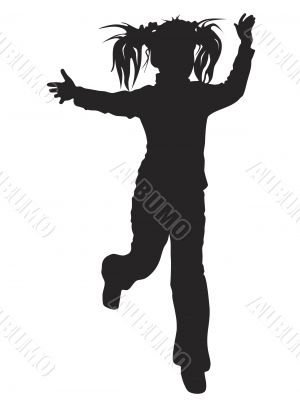 silhouette of young girl