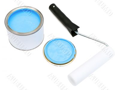 parlon roller near blue color can