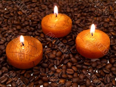 candles and coffe beans