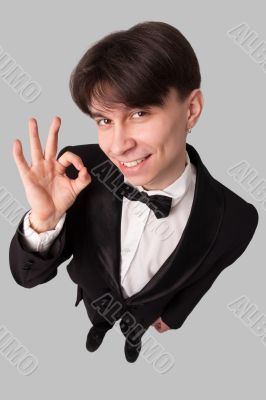 smiling businessman with O.K.