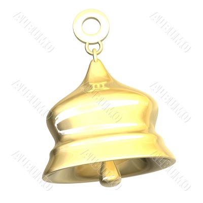  golden bell with white background 3D made