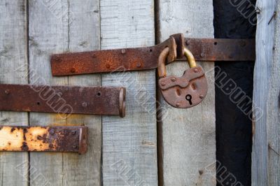 Old rusty padlock