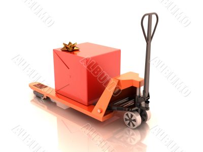 Gift box on the cart