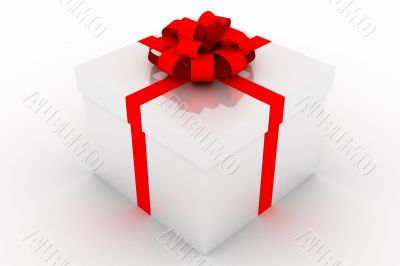 Present box isolated on white background