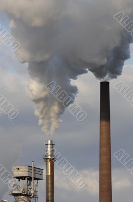 industry pipe with pollution