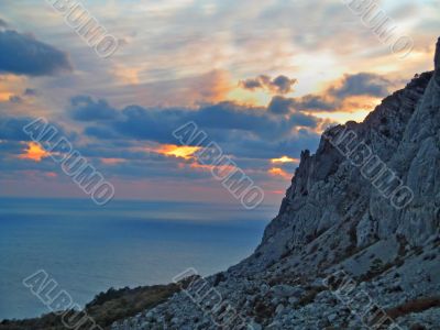 Crimean mountains and the sea