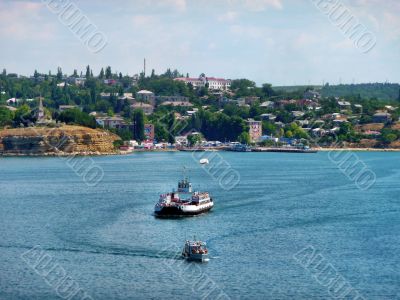 The ferry in a bay of Sevastopol