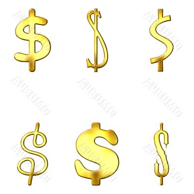 Eccentric Golden Dollar Symbols