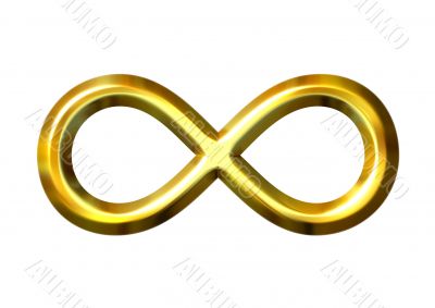 3D Golden Infinity Symbol