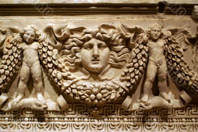 Sculptures on sarcophagus