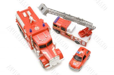 fire brigade on white background