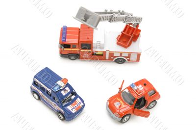 fire brigade on white