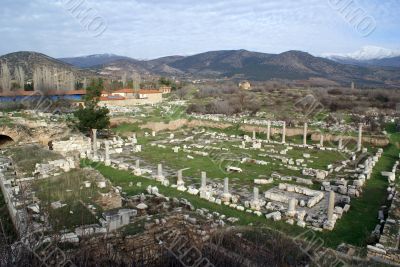 Ruins and mountain