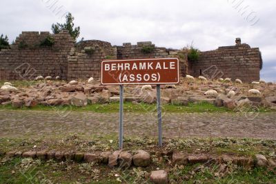 Wall and sign