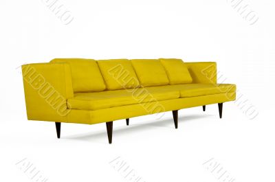 Modern Style Yellow Upholstered Couch