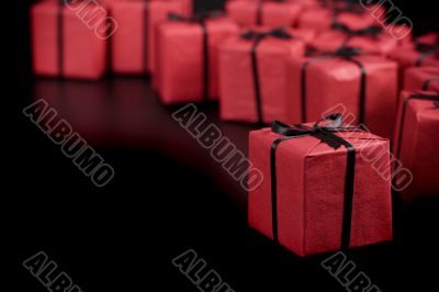 red gift boxes